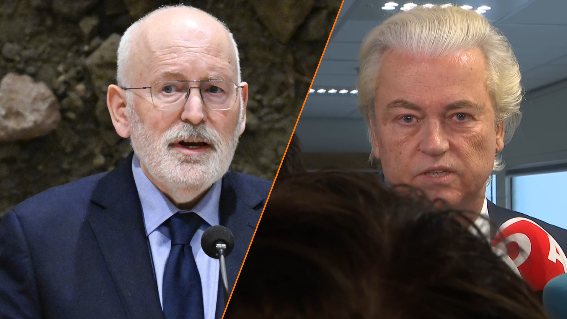 Frans Timmermans/Geert Wilders (beeld: Talpa)