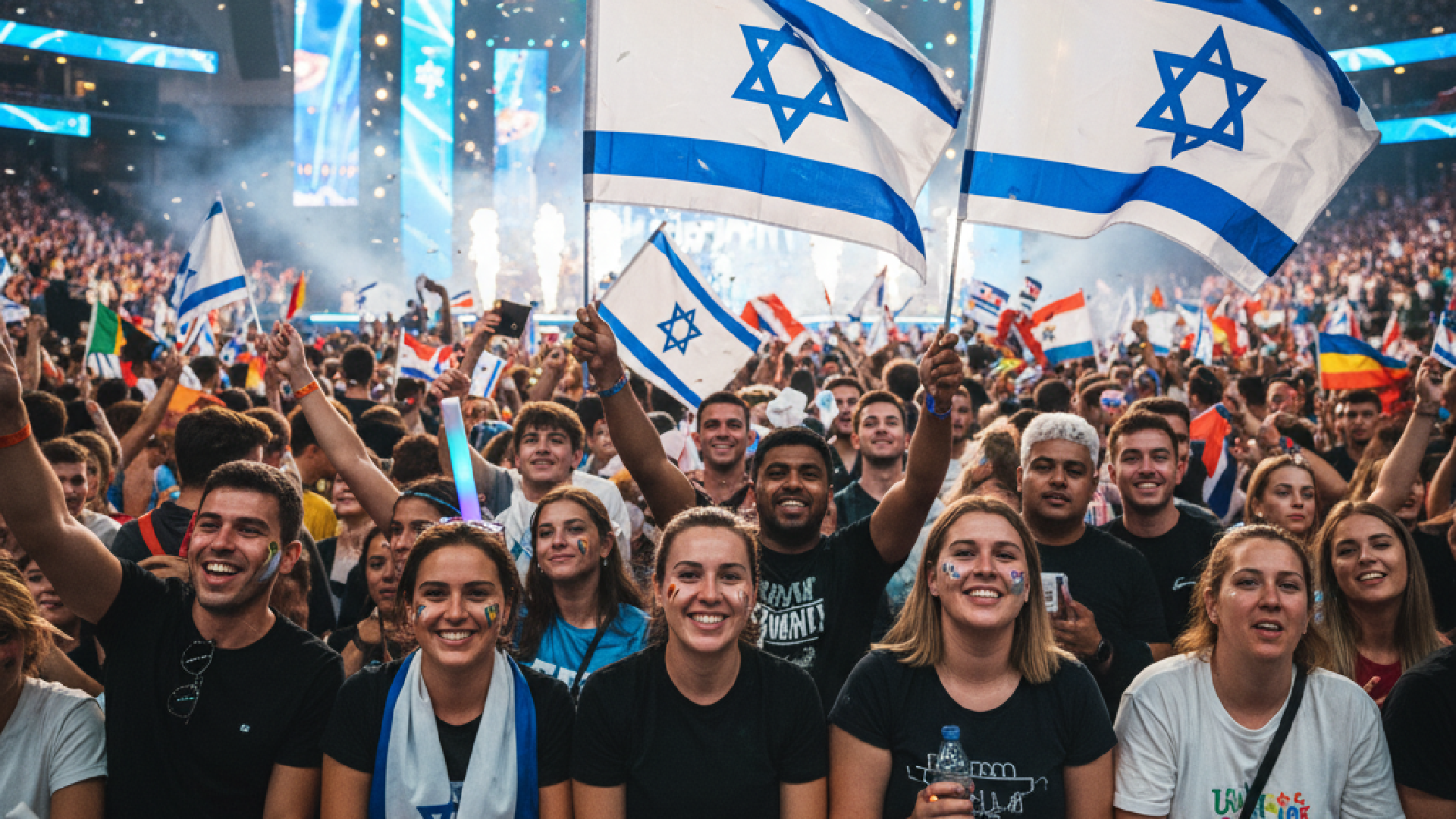 Israëlische fans Israëlische fans bij het Eurovisie Songfestival