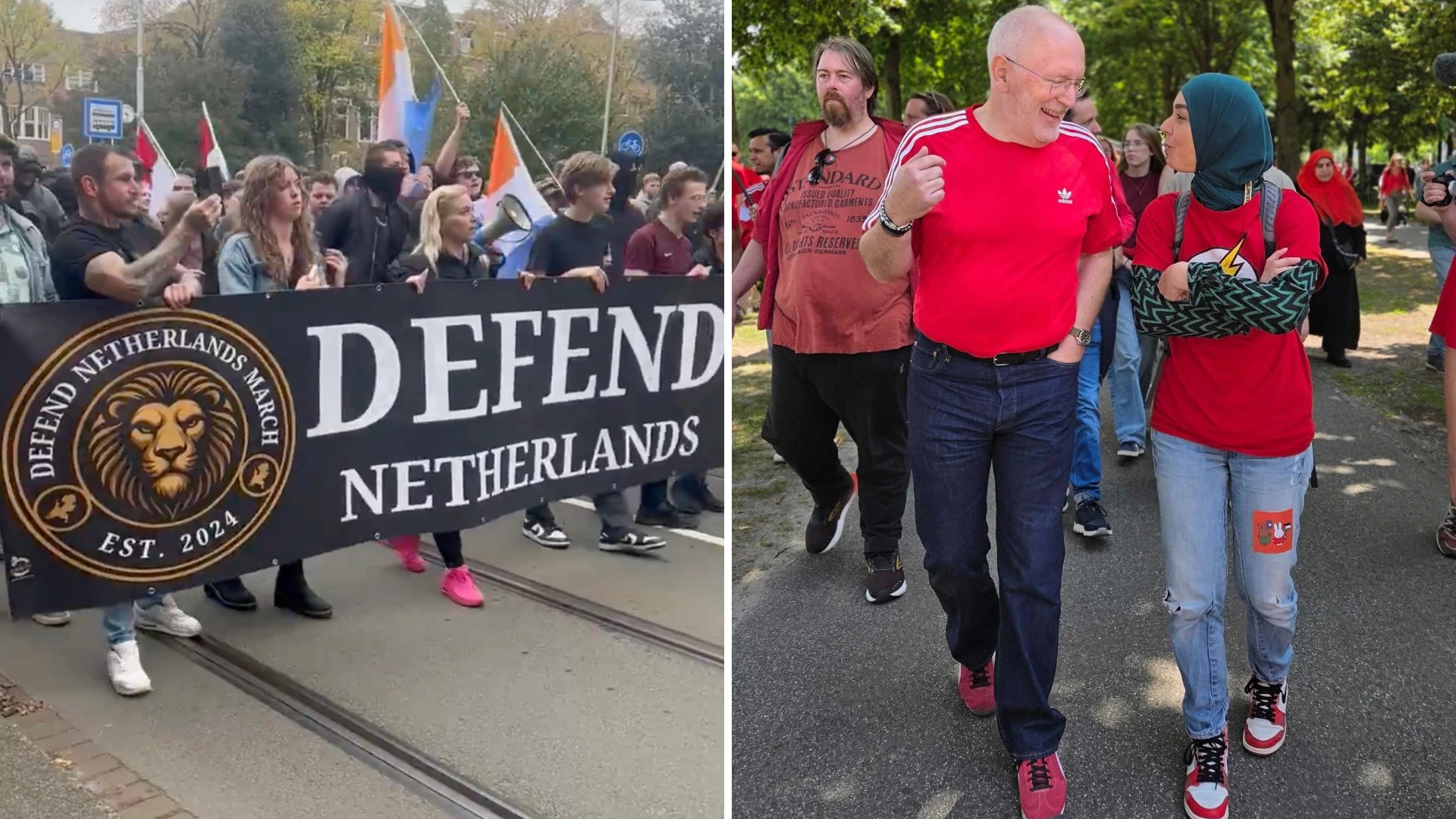 Demonstranten in Amsterdam