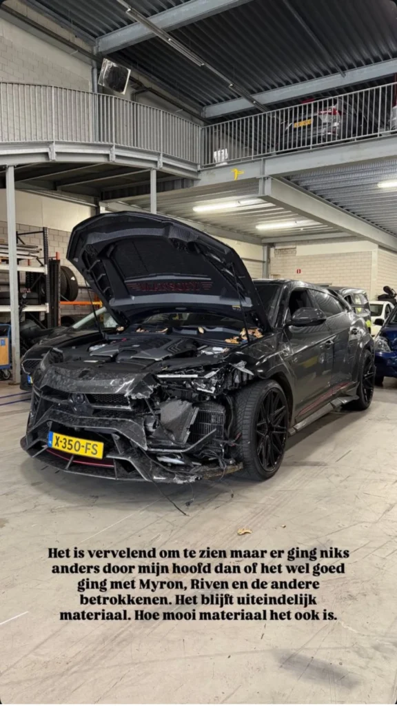 Schade aan Lamborghini Urus (© Instagram Stories: @enzoknol)