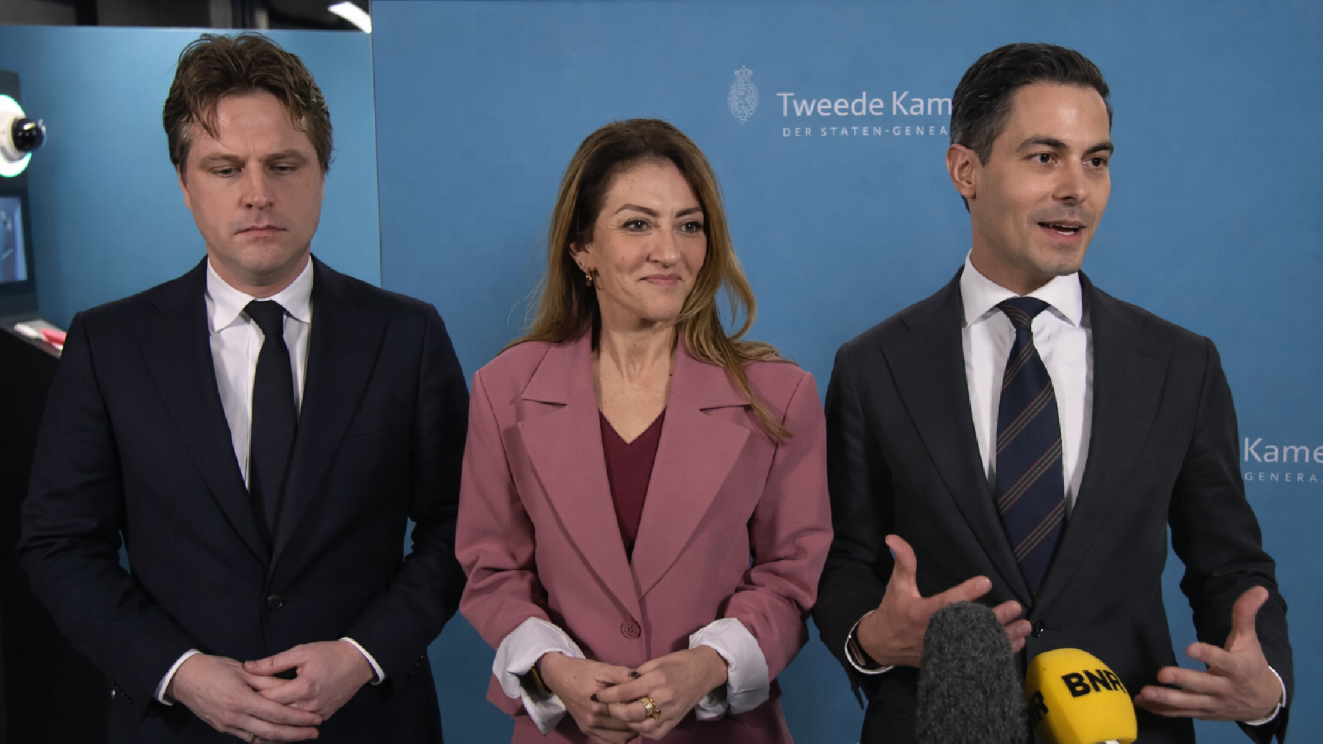 Henri Bontenbal, Dilan Yesilgoz en Rob Jetten Henri Bontenbal, Dilan Yesilgoz en Rob Jetten