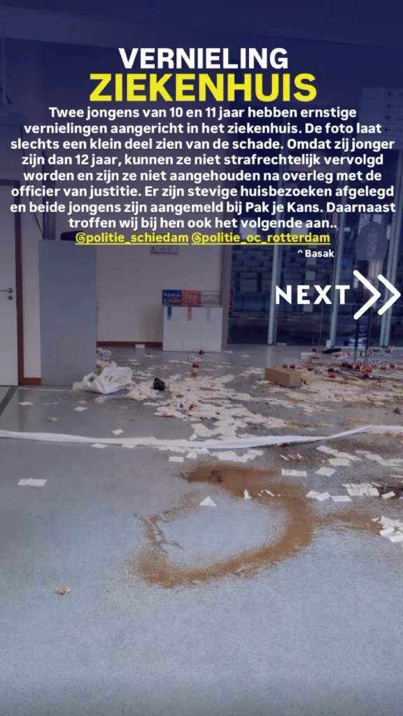 Kinderen slopen ziekenhuis Schiedam