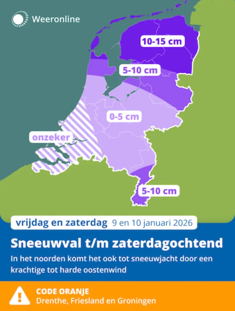 Weersverwachting t/m zaterdagochtend (© Weeronline)