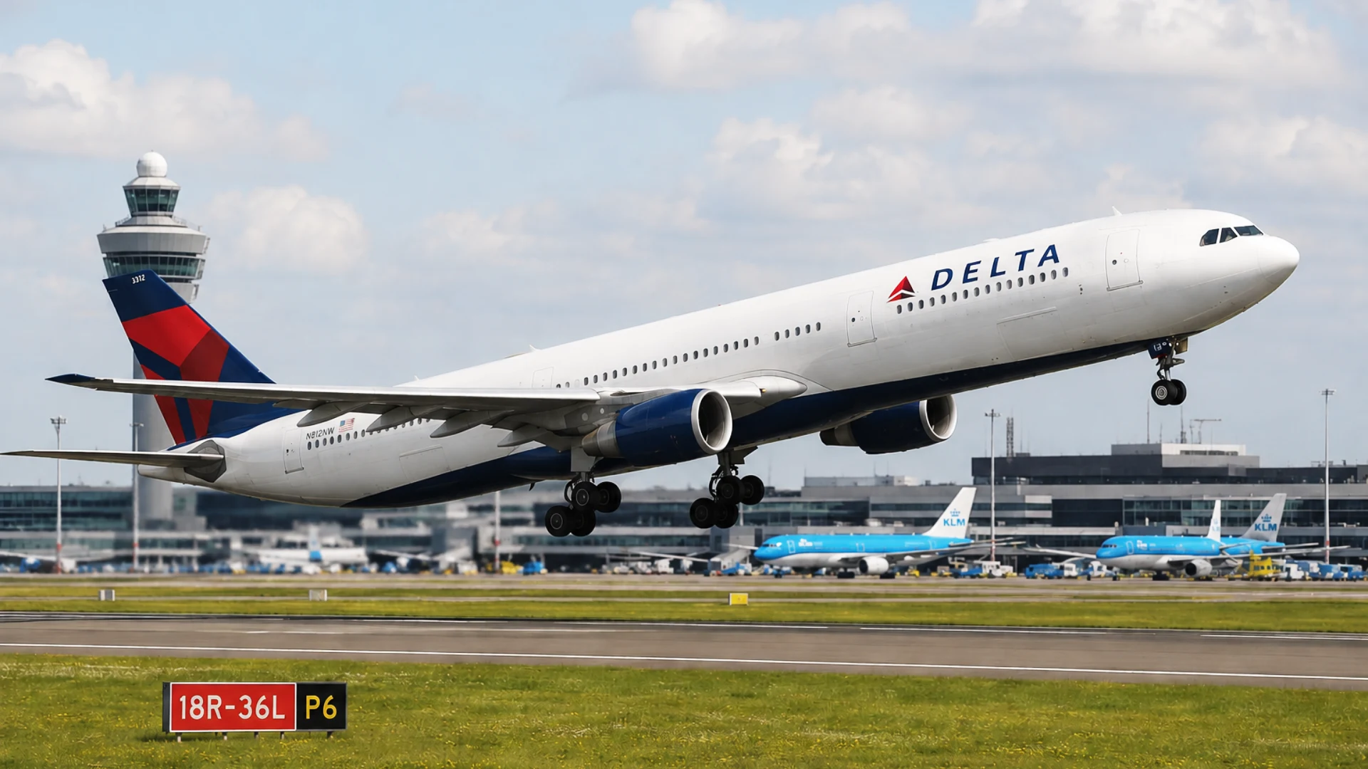 Delta vliegtuig Afbeelding ter illustratie