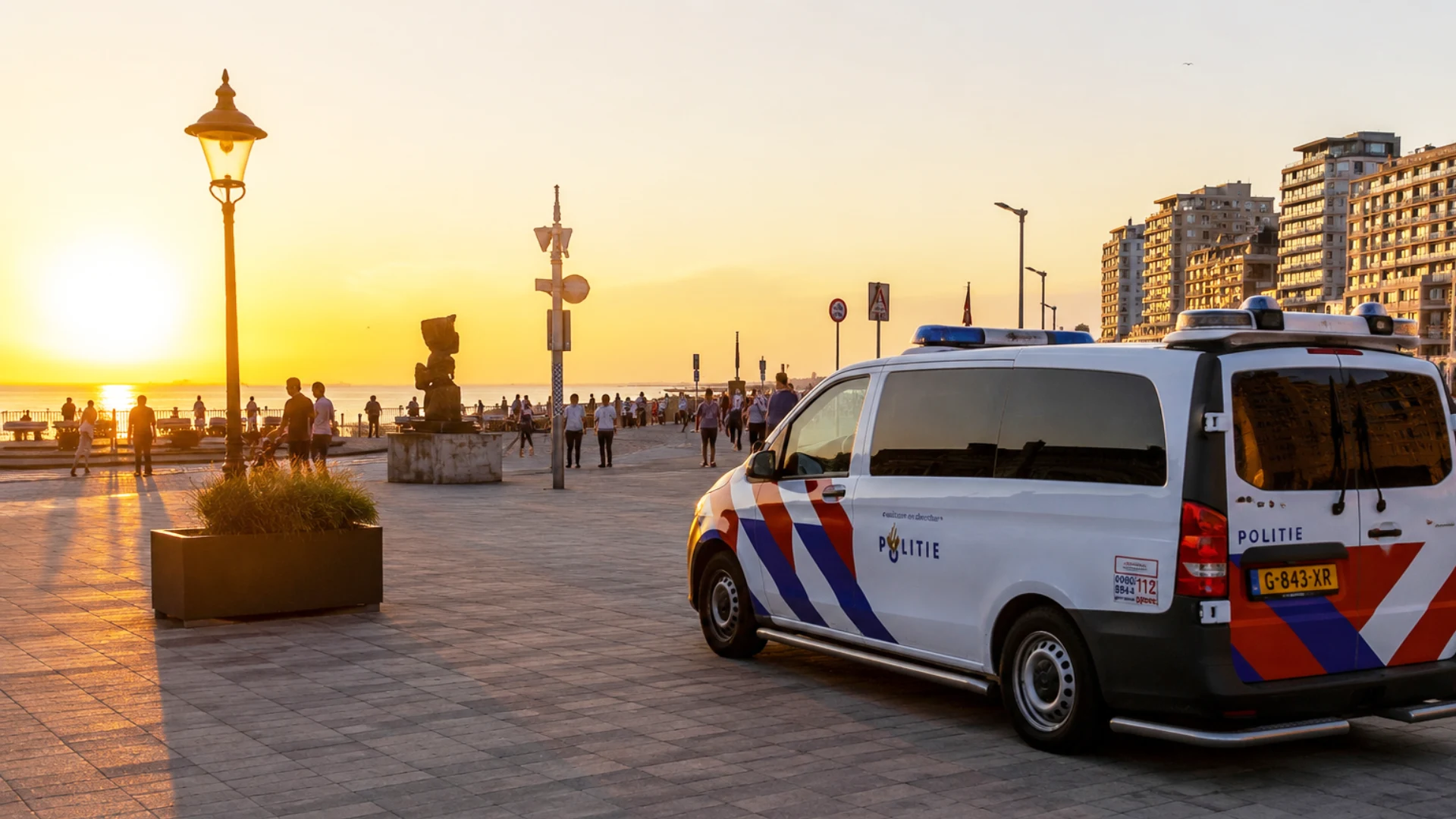 Politiebus aan boulevard Politiebus aan boulevard