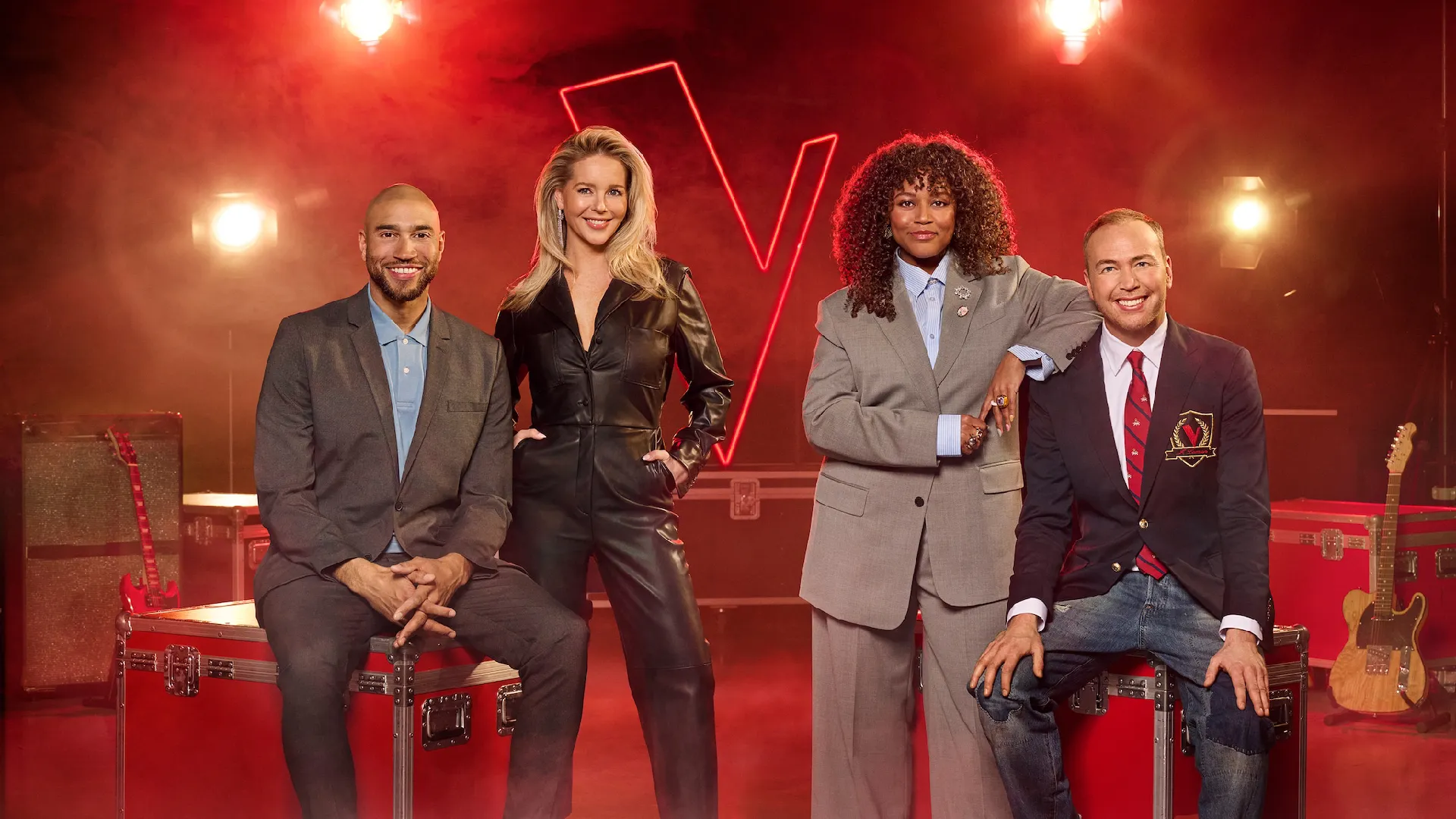 The Voice of Holland The Voice Kids Edson da Graça, Chantal Jansen, Quinty Misiedjan en Jamai Loman Edson da Graça, Chantal Jansen, Quinty Misiedjan en Jamai Loman