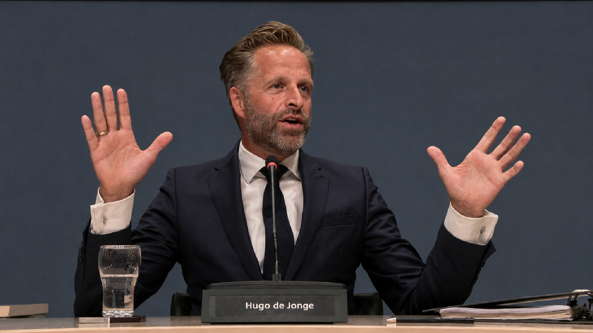 Hugo de Jonge tijdens het coronaverhoor