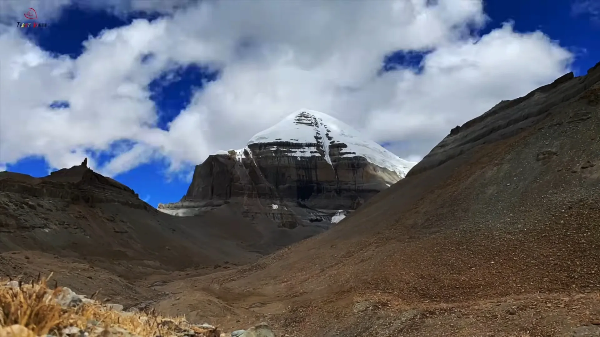 Mount Kailash in Tibet, de eindbestemming van de reis. Mount Kailash in Tibet, de eindbestemming van de reis.