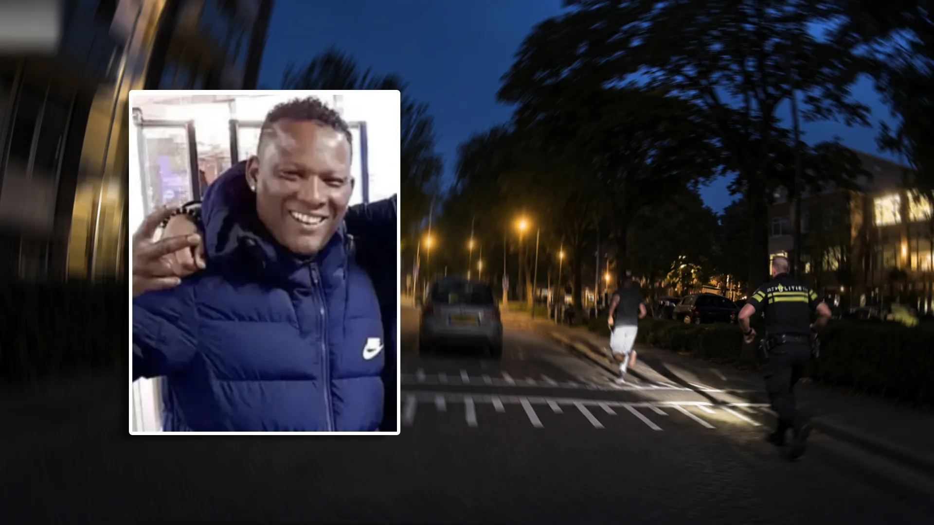 Alfredo Goeloe (51) rent weg voor politie Alfredo Goeloe (51) rent weg voor politie